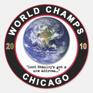 Chicago World Champs 2010 Champions Ice Hockey Classic Round Sticker
