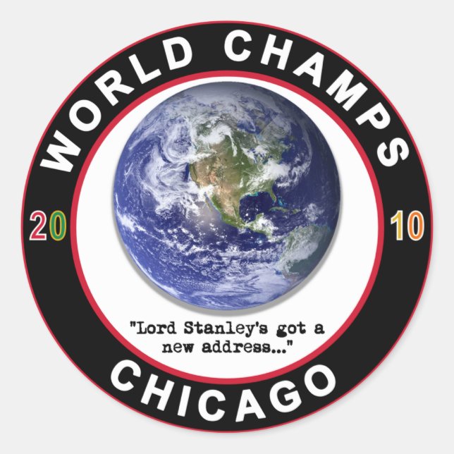 CHICAGO WORLD CHAMPS CLASSIC ROUND STICKER (Front)