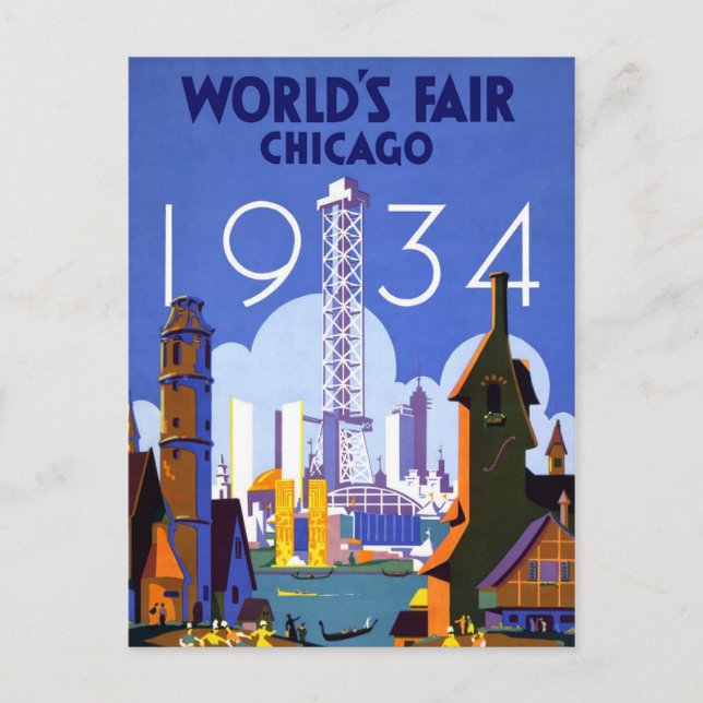 Chicago World's Fair Vintage Postcard (Front)