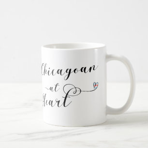 Chicagoan At Heart Mug, Chicago Coffee Mug