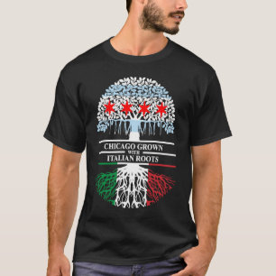 Chicagoan Grown Italian Roots Chicago Flag Italy I T-Shirt