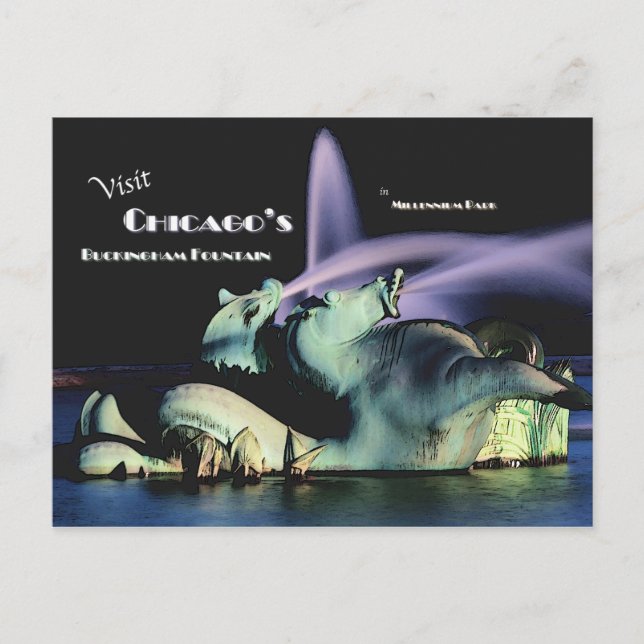 Chicago's Buckingham Fountain Postcard (Front)