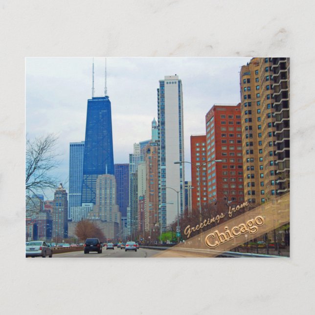 Chicago's Michigan Avenue Postcard (Front)