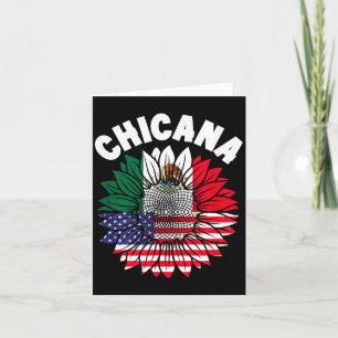 Chicana Mexican Pride Flag Mexico Roots Heritage Card
