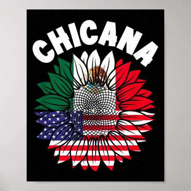 Chicana Mexican Pride Flag Mexico Roots Heritage  Poster (Front)