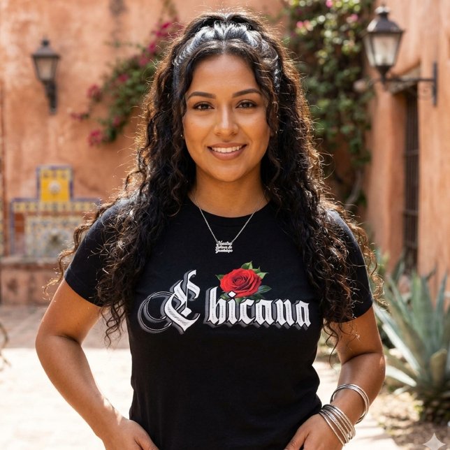  Chicana Red Rose T-Shirt (Chicana Red Rose T-Shirt)
