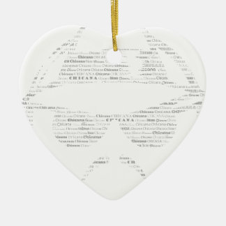 Chicana rides low text lowrider ceramic ornament