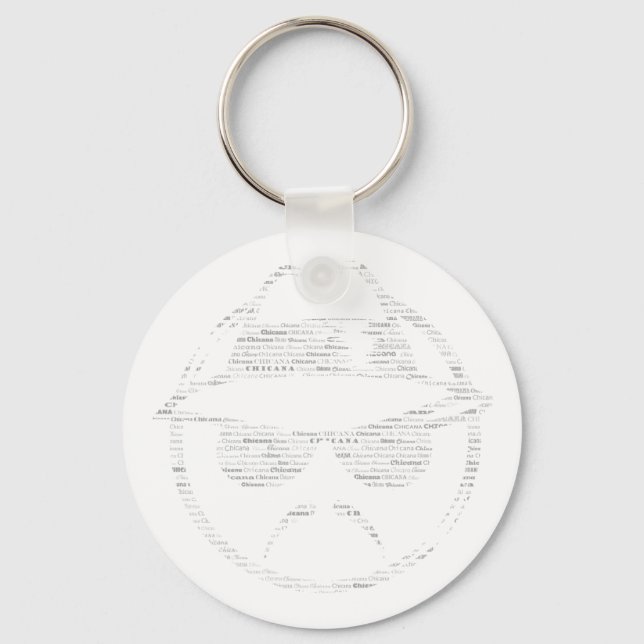 Chicana rides low text lowrider keychain (Front)