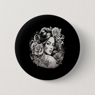 Chicano Chicana La Raza Barrio Tattoo Art Death _2 2 Inch Round Button