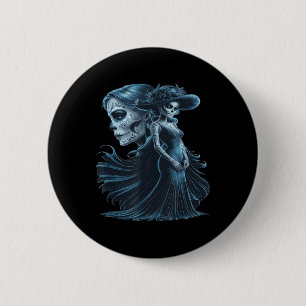 Chicano Chicana La Raza Barrio Tattoo Art Death _3 2 Inch Round Button