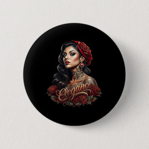 Chicano Chicana La Raza Barrio Tattoo Art Death _5 2 Inch Round Button