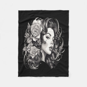 Chicano Chicana La Raza Barrio Tattoo Art Death _6 Fleece Blanket