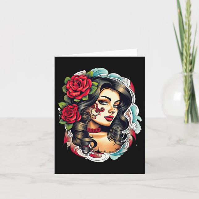 Chicano Chicana La Raza Barrio Tattoo Art Death  Card (Front)