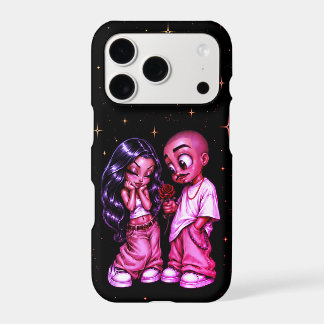 Chicano Love Couple Red Rose Gold Stars Phone Case