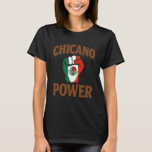 Chicano Power Mexican Mexico Flag Brown Latino Raz T-Shirt
