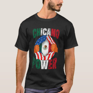 Chicano Power Mexico Independence Day Mexican Flag T-Shirt