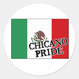 Chicano Pride Mexican Flag Classic Round Sticker