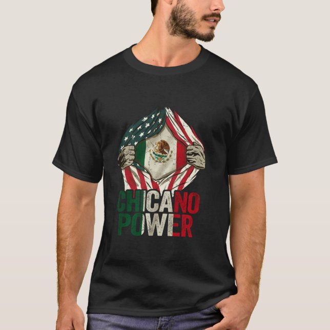 Chicano Shirt Funny USA Flag Mexican Flag Chicano  (Front)