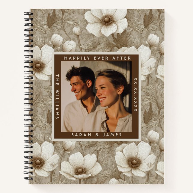 ChicChampagne Anemones Aesthetic Fall Wedding Notebook (Front)