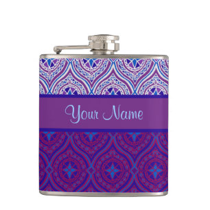 ChiccHip Flask to Personalize Purple Ogee Patterns