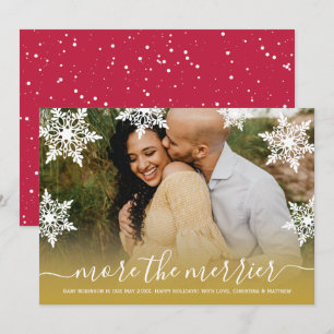 Chich Photo Christmas Pregnancy Announcement Cards