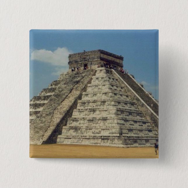 Chichen Itza 2 Inch Square Button (Front)