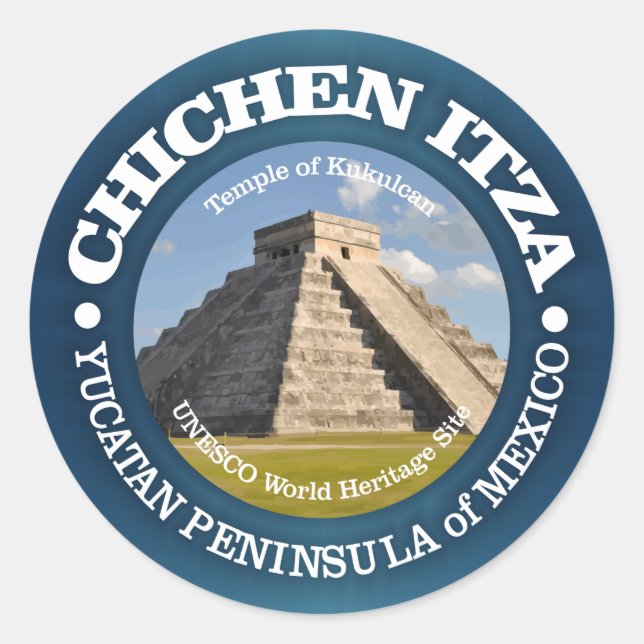 Chichen Itza Classic Round Sticker (Front)