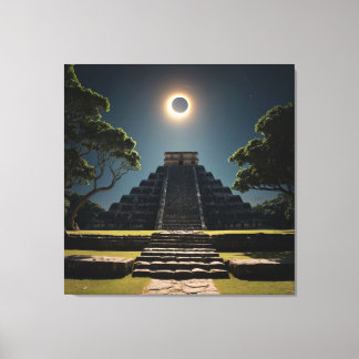 Chichen Itza Eclipse Canvas Print