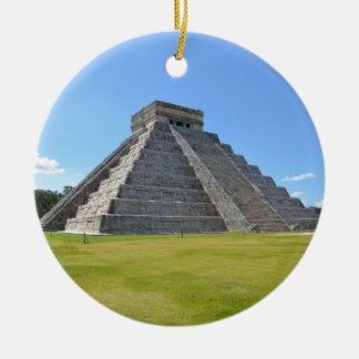 Chichen Itza Mexico Kukulkan Pyramid 7 Wonders Ceramic Ornament
