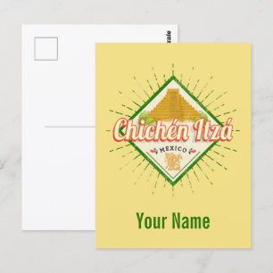 Chichen Itza Mexico Retro Mayan Vintage Yucatan Postcard