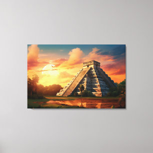 Chichen Itza, Stretched Canvas Print