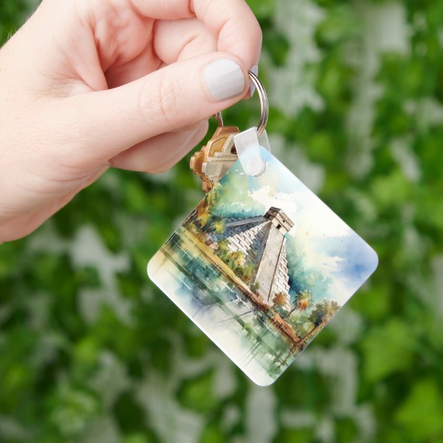 Chichen Itza, Stretched  Keychain (Hand)