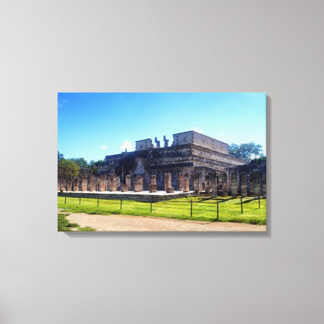 Chichen Itza. Temple warriors Canvas Print (Front)
