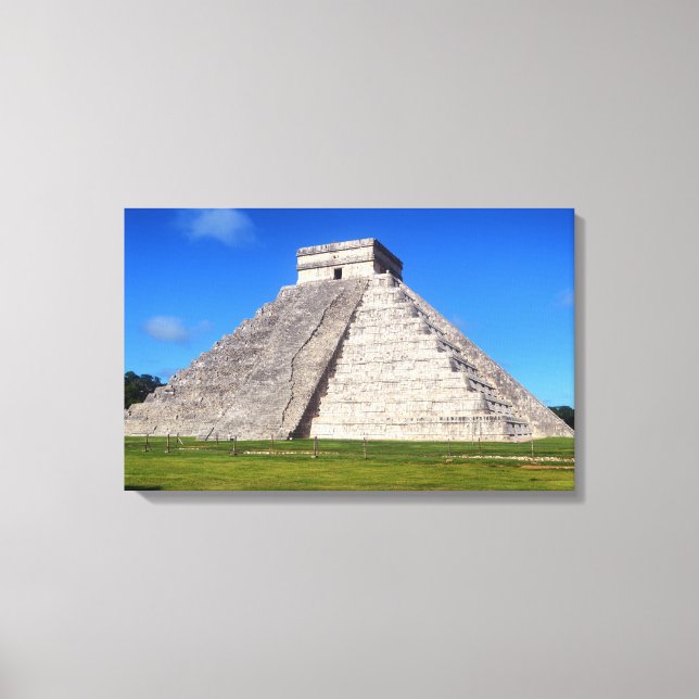 Chichen Itza, Temple warriors Canvas Print (Front)