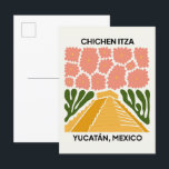 Chichen Itza Yucatan Mexico travel floral art Postcard<br><div class="desc">Chichen Itza Yucatan Mexico abstract travel floral art Illustration modern trendy</div>