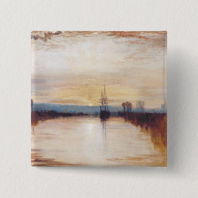 Chichester Canal by Joseph William Turner 2 Inch Square Button (Front)