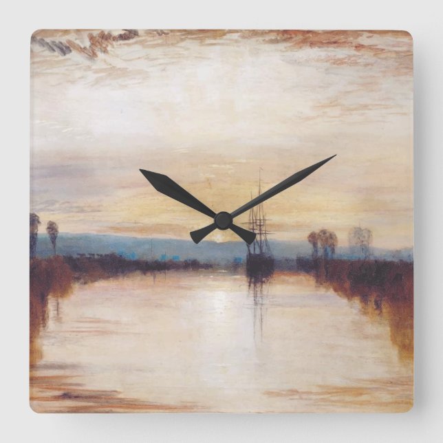 Chichester Canal by Joseph William Turner Square Wall Clock (Front)