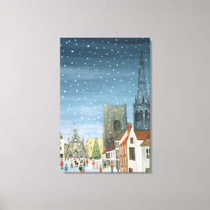 Chichester Cathedral A Snow Scene Canvas Print