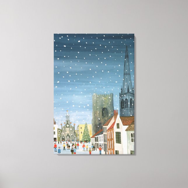 Chichester Cathedral A Snow Scene Canvas Print (Front)
