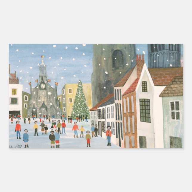 Chichester Cathedral A Snow Scene Sticker (Front)