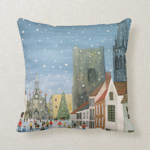Chichester Cathedral A Snow Scene Throw Pillow