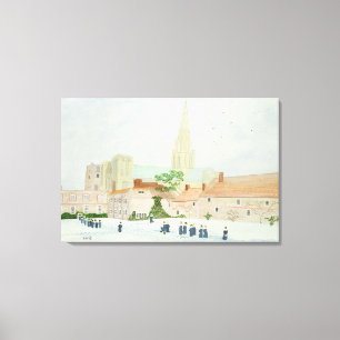 Chichester Cathedral and Visiting Choir Canvas Print