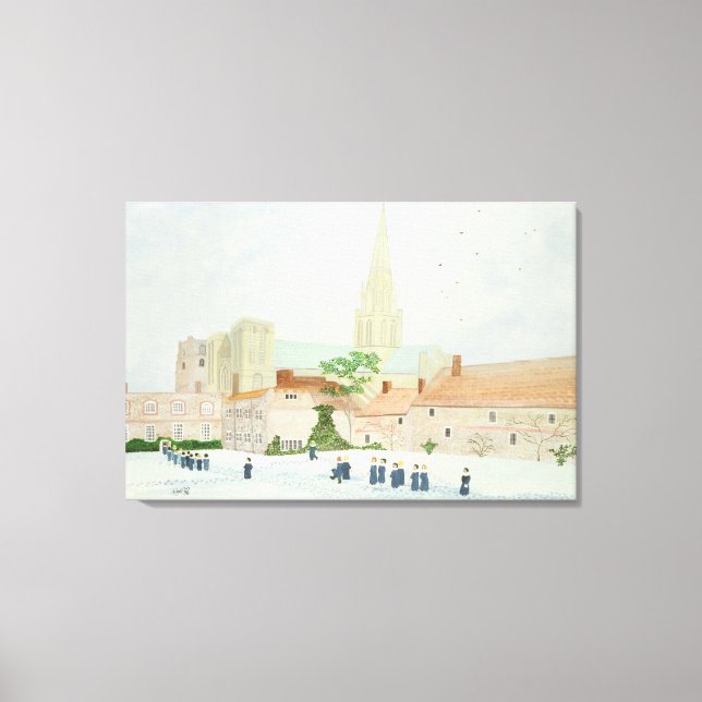 Chichester Cathedral and Visiting Choir Canvas Print (Front)