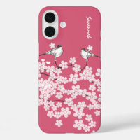 Chick a dee love bird Cherry Blossoms Branch