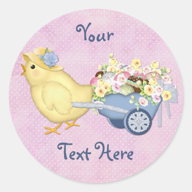 Chick and Cart Classic Round Sticker (Front)