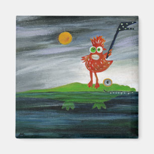 Chick and Crock Magnet