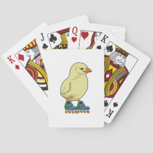 Chick as Inline skater with Inline skates Playing Cards