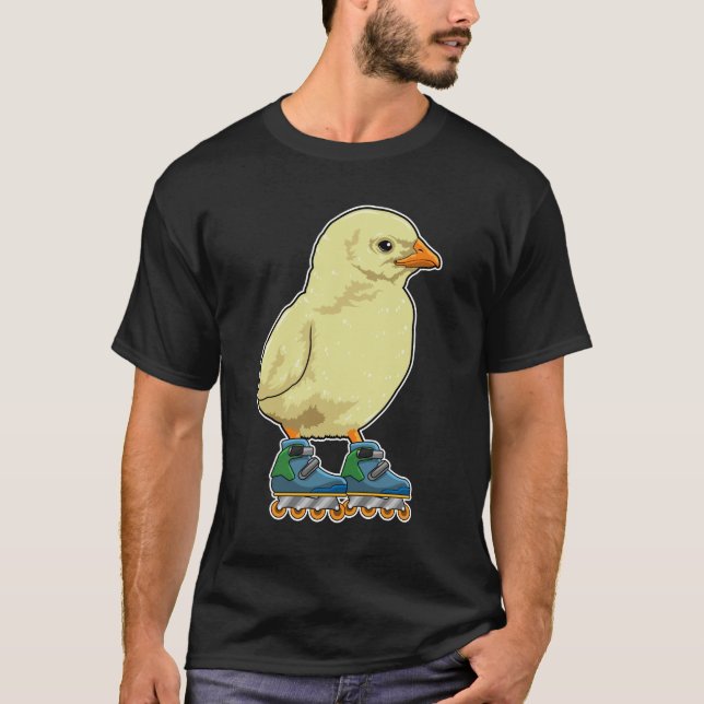 Chick as Inline skater with Inline skates T-Shirt (Front)