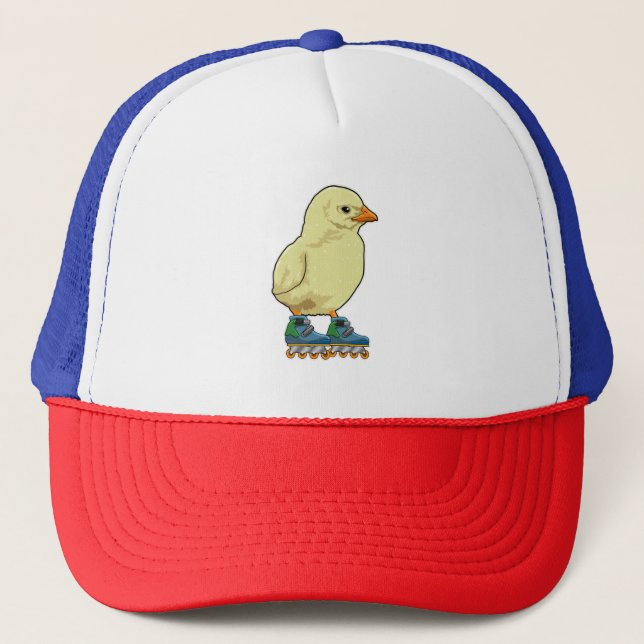 Chick as Inline skater with Inline skates Trucker Hat (Front)