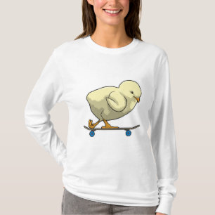 Chick as Skater with Skateboard T-Shirt